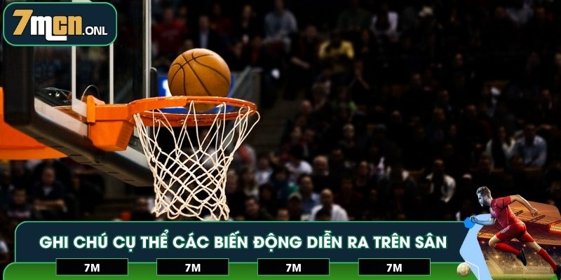 Ghi chú cụ thể các biến động diễn ra trên sân